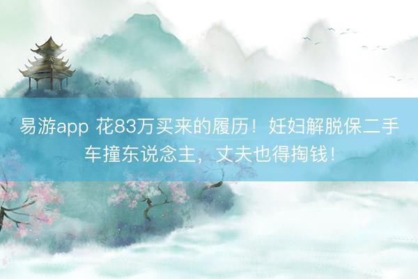 易游app 花83万买来的履历！妊妇解脱保二手车撞东说念主，丈夫也得掏钱！