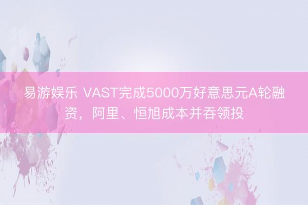 易游娱乐 VAST完成5000万好意思元A轮融资，阿里、恒旭成本并吞领投