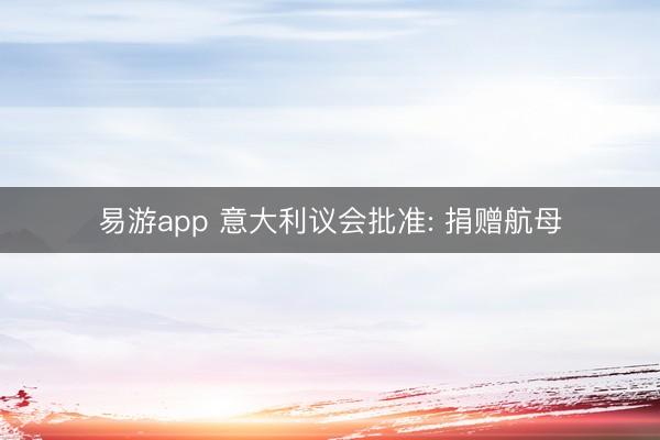 易游app 意大利议会批准: 捐赠航母